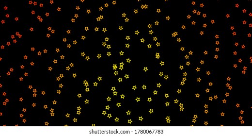 Dark Orange vector background with small and big stars. Colorful illustration with abstract gradient stars. Pattern for websites, landing pages.