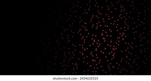 Dark Orange vector background with small and big stars. Shining colorful illustration with small and big stars. Pattern for wrapping gifts.