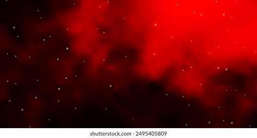 Dark Orange vector background with small and big stars. Blur decorative design in simple style with stars. Pattern for websites, landing pages.