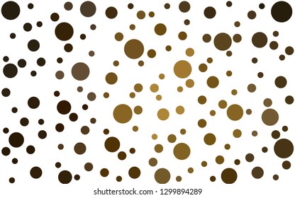 Dark Orange vector  background with spots. Abstract illustration with colored bubbles in nature style. Pattern for futuristic ad, booklets.