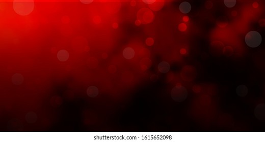 Dark Orange vector background with spots. Abstract decorative design in gradient style with bubbles. Pattern for booklets, leaflets.
