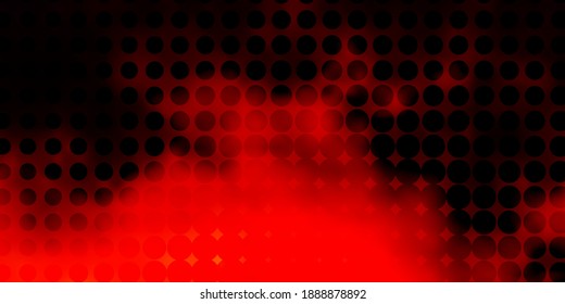 Fondo vector naranja oscuro con puntos. Ilustración con un conjunto de esferas abstractas coloridas y brillantes. Patrón para anuncios comerciales.