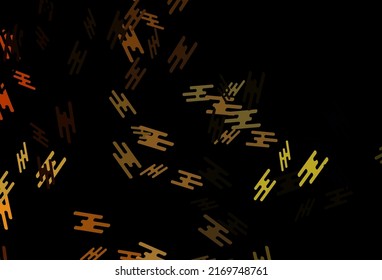 Dunkel-orangefarbener Vektorhintergrund mit geraden Linien. Dekorative, leuchtende Illustration mit Linien auf abstrakter Vorlage. Kluges Design für Ihre Unternehmenswerbung.