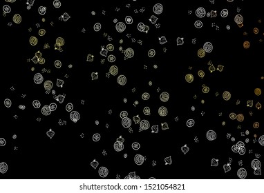 Dark Orange vector background with tasty food. Beautiful colorful illustration with food in doodle style. Pattern for menu of cafes, bars, restaurants.
