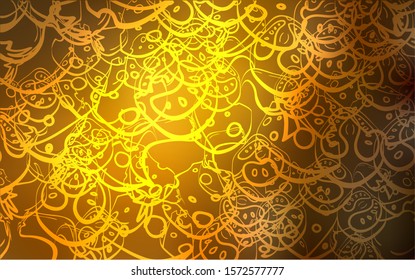 Dark Orange vector background with tasty food. Beautiful colored illustration with food in doodle style. Doodle design for your business advert of cafes.