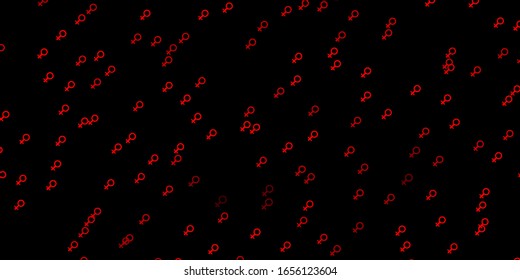 Dark Orange vector background with woman symbols. Abstract illustration with a depiction of women's power. Best design to show the power of women.