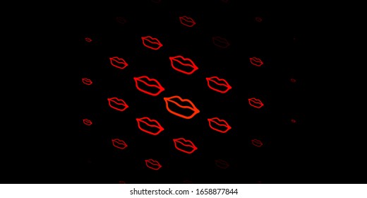 Fondo vector naranja oscuro con símbolos femeninos. Símbolos feministas coloridos con un degradado de estilo moderno. Mejor diseño para mostrar el poder de las mujeres.
