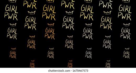 Fondo vector naranja oscuro con símbolos femeninos. Ilustración con signos de fuerza y poder de las mujeres. Diseño para el Día Internacional de la Mujer.