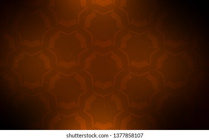 Dark Orange vector background with wry lines. A shining illustration, which consists of curved lines. Pattern for your business design.