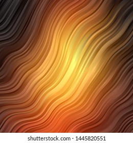 Dark Orange vector background with wry lines. Colorful illustration in circular style with lines. Pattern for websites, landing pages.