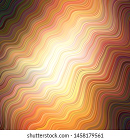Dark Orange vector background with wry lines. A sample with colorful lines, shapes. Template for cell phone screens.