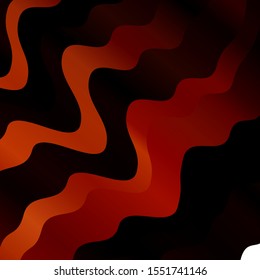 Dark Orange vector background with wry lines. Colorful illustration in abstract style with bent lines. Pattern for ads, commercials.
