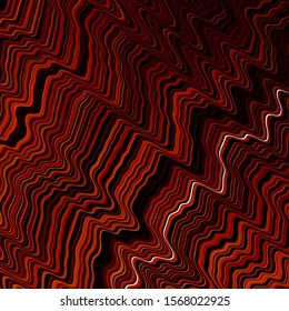 Dark Orange vector background with wry lines. Colorful abstract illustration with gradient curves. Best design for your ad, poster, banner.