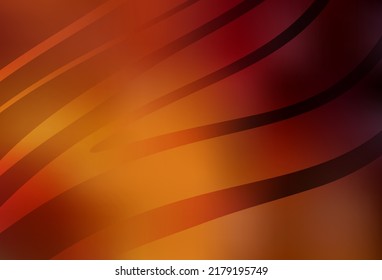 Dark Orange vector background with wry lines. Colorful abstract illustration with gradient lines. Brand new design for your ad.