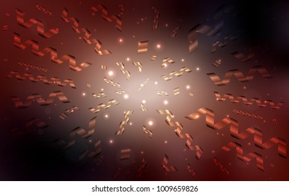 Dark Orange vector background with xmas confetti. Confetti on blurred abstract background with colorful gradient. The pattern can be used for birthday gifts, congratulations.