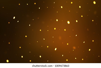 Dark Orange vector background with xmas snowflakes. Blurred decorative design in xmas style with snow. The pattern can be used for new year ad, booklets.