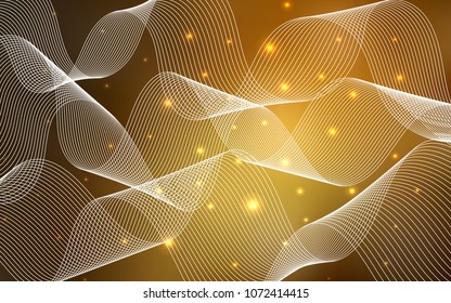 Dark Orange vector background with xmas confetti. Glitter abstract illustration with colorful confetti, ribbons. New design for ad, poster, banner of your Party.