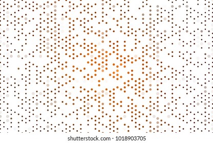 Dark Orange vector banner with circles, spheres. Abstract spots. Background of Art bubbles in halftone style with colored gradient.