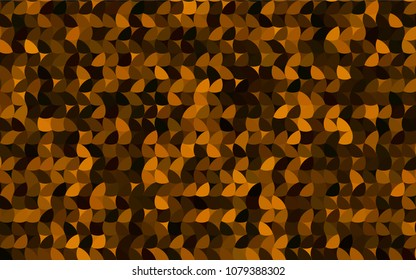 Dark Orange vector banner with circles, spheres. Abstract spots. Background of Art bubbles in halftone style with colored gradient.