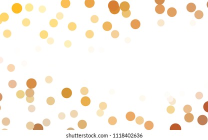 Dark Orange vector banner with circles, spheres. Abstract spots. Background of Art bubbles in halftone style with colored gradient.