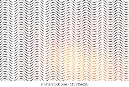 Dark Orange vector banner with circles, spheres. Abstract spots. Background of Art bubbles in halftone style with colored gradient.