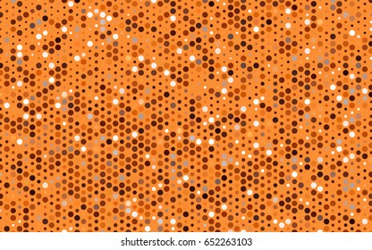 Dark Orange vector banner with circles, spheres. Abstract spots. Background of Art bubbles in halftone style with colored gradient.
