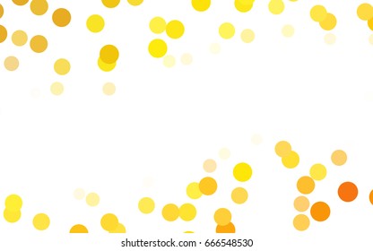 Dark Orange vector banner with circles, spheres. Abstract spots. Background of Art bubbles in halftone style with colored gradient.