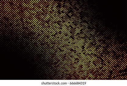Dark Orange vector banner with circles, spheres. Abstract spots. Background of Art bubbles in halftone style with colored gradient.