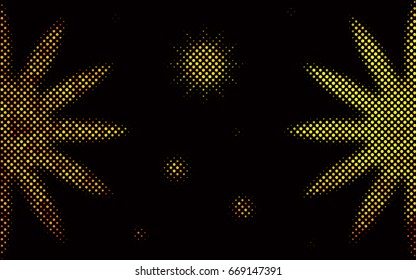 Dark Orange vector banner with circles, spheres. Abstract spots. Background of Art bubbles in halftone style with colored gradient.