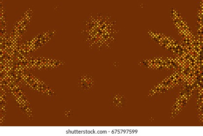 Dark Orange vector banner with circles, spheres. Abstract spots. Background of Art bubbles in halftone style with colored gradient.