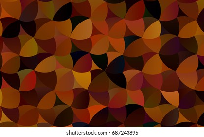 Dark Orange vector banner with circles, spheres. Abstract spots. Background of Art bubbles in halftone style with colored gradient.