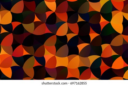Dark Orange vector banner with circles, spheres. Abstract spots. Background of Art bubbles in halftone style with colored gradient.