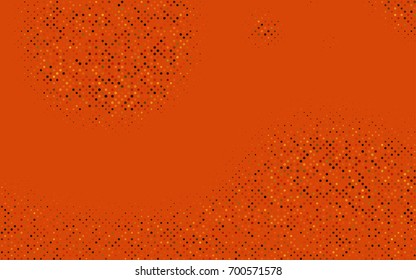 Dark Orange vector banner with circles, spheres. Abstract spots. Background of Art bubbles in halftone style with colored gradient.