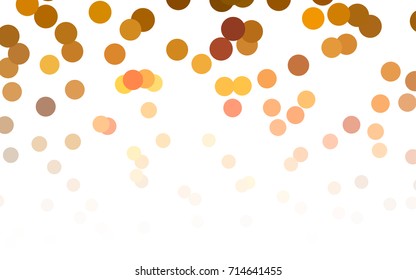 Dark Orange vector banner with circles, spheres. Abstract spots. Background of Art bubbles in halftone style with colored gradient.