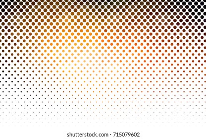 Dark Orange vector banner with circles, spheres. Abstract spots. Background of Art bubbles in halftone style with colored gradient.