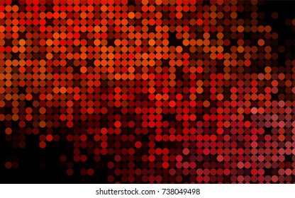 Dark Orange vector banner with circles, spheres. Abstract spots. Background of Art bubbles in halftone style with colored gradient.