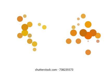 Dark Orange vector banner with circles, spheres. Abstract spots. Background of Art bubbles in halftone style with colored gradient.
