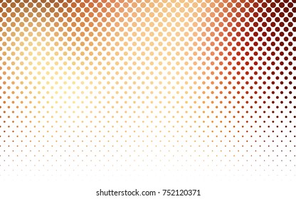 Dark Orange vector banner with circles, spheres. Abstract spots. Background of Art bubbles in halftone style with colored gradient.