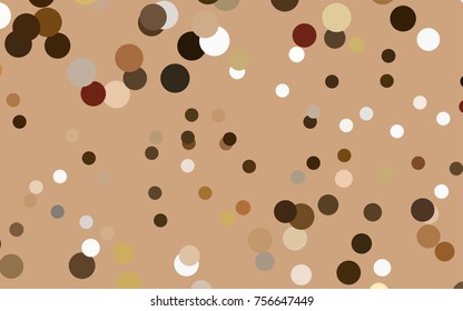 Dark Orange vector banner with circles, spheres. Abstract spots. Background of Art bubbles in halftone style with colored gradient.