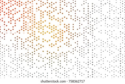 Dark Orange vector banner with circles, spheres. Abstract spots. Background of Art bubbles in halftone style with colored gradient.