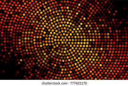 Dark Orange vector banner with circles, spheres. Abstract spots. Background of Art bubbles in halftone style with colored gradient.
