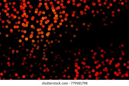 Dark Orange vector banner with circles, spheres. Abstract spots. Background of Art bubbles in halftone style with colored gradient.