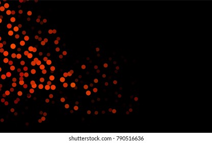 Dark Orange vector banner with circles, spheres. Abstract spots. Background of Art bubbles in halftone style with colored gradient.