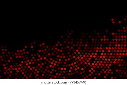 Dark Orange vector banner with circles, spheres. Abstract spots. Background of Art bubbles in halftone style with colored gradient.