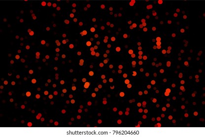 Dark Orange vector banner with circles, spheres. Abstract spots. Background of Art bubbles in halftone style with colored gradient.