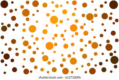 Dark Orange vector banner set of circles, spheres. Donuts Background. Creative Design Templates. Technology halftone illustration.