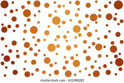 Dark Orange vector banner set of circles, spheres. Donuts Background. Creative Design Templates. Technology halftone illustration.