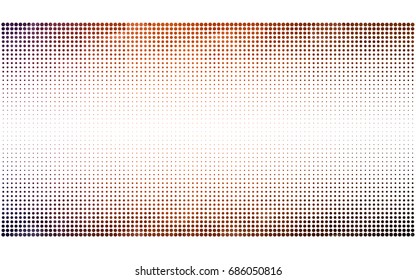 Dark Orange vector banner set of circles, spheres. Donuts Background. Creative Design Templates. Technology halftone illustration.