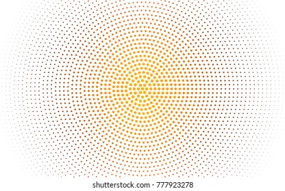 Dark Orange vector banner set of circles, spheres. Donuts Background. Creative Design Templates. Technology halftone illustration.