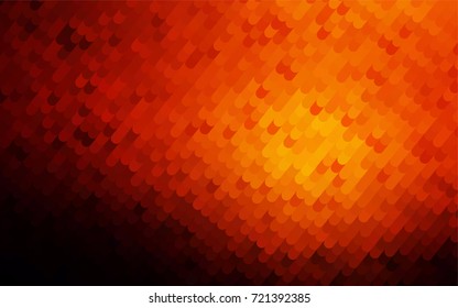 Dark Orange vector blurry arched pattern. Curved geometric sample with gradient.  A completely new design for your business.